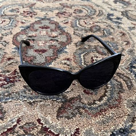 black cat eye sunglasses in excellent... - Depop