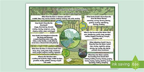 KS2 Rivers Streams Descriptive Word Mat Profesor Hizo