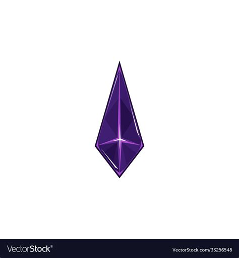 Dark Purple Sharp Crystal Gem In Diamond Shape Vector Image