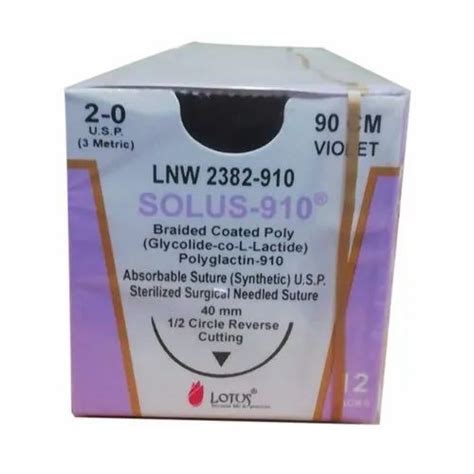 Violet Undyed LNW 2382 910 Sterilised Surgical Needled Suture For