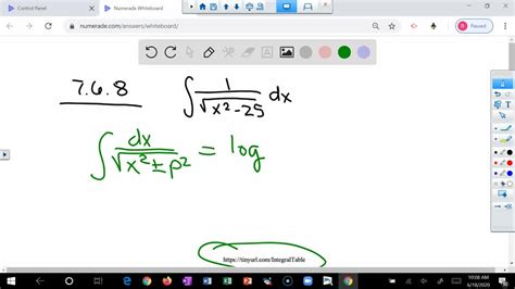 Table Lookup Integrals Use A Table Of Integrals To Determine The