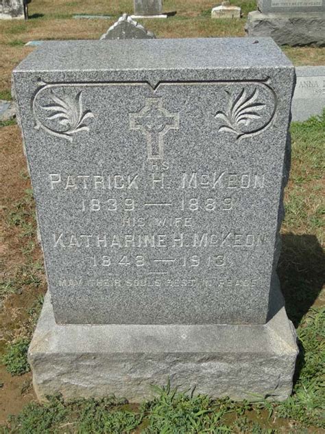 Patrick H McKeon 1839 1889 Memorial Find A Grave