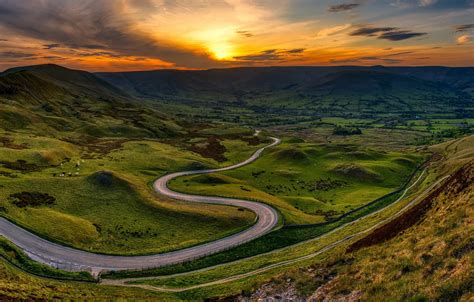 Wallpaper England Road Panorama Peak District Images For Desktop