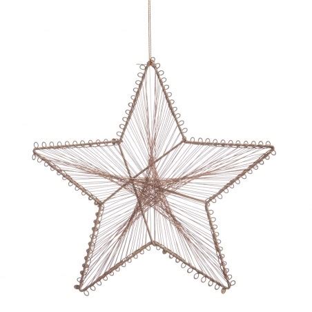 Colgante Navideño Con Forma De Estrella De 5 Puntas Color Oro