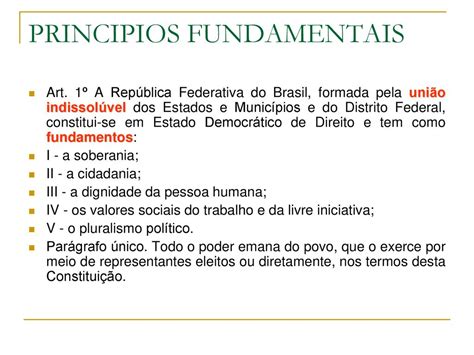 Direito Constitucional Princípios Fundamentais Ppt Carregar