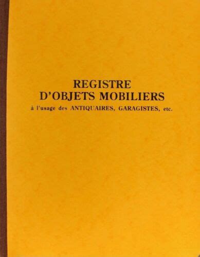 LIVRE DE POLICE REGISTRE D OBJETS MOBILIERS BROCANTE ET GARAGE 80