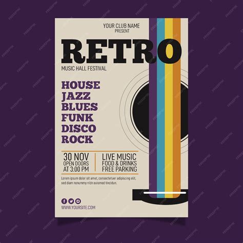 Premium Vector Retro Music Poster Template