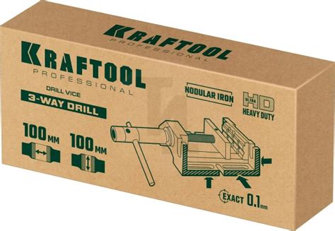 KRAFTOOL, 100 мм, станочные трехсторонние сверлильные тиски 32716-100 ...