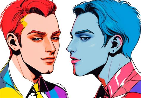 Los Hombres Gay Del Arte Pop Se Aman El Concepto De Ia Generativa Lgbt