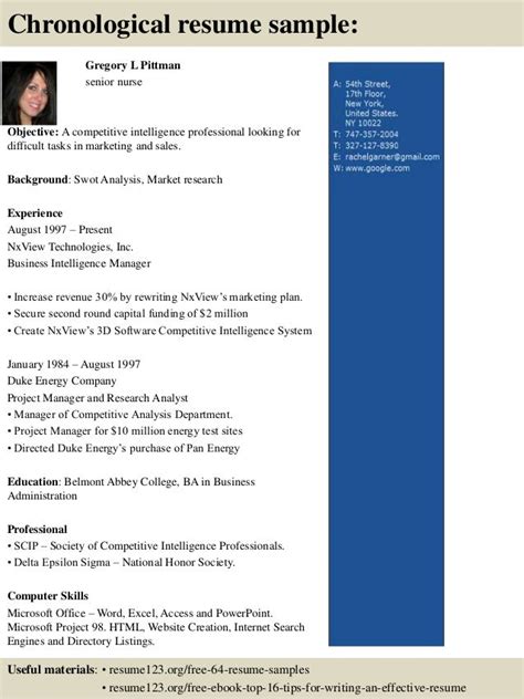 Top 8 senior nurse resume samples