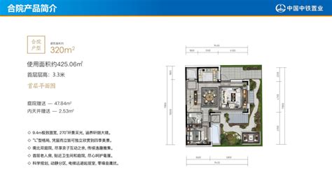 北京顺义区中铁诺德阅墅合院户型，使用面积425平米 北京楼盘网