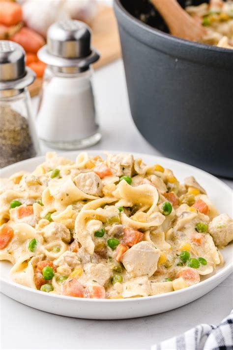 Chicken Pot Pie Noodles One Pot Skillet Recipe Princess Pinky Girl