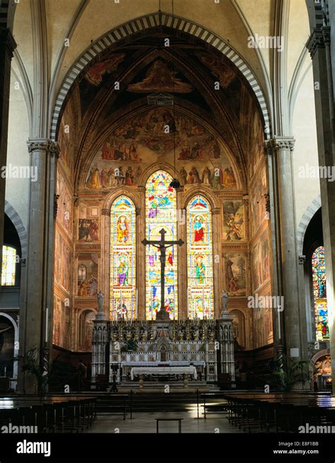 Interior of the church of Santa Maria Novella, Florence, Italy Stock ...