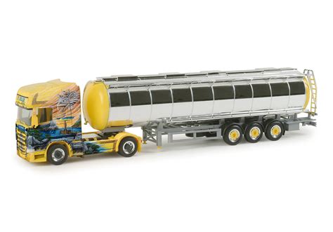 Herpa Scania R TL Chromtank Sattelzug Theiler 156844