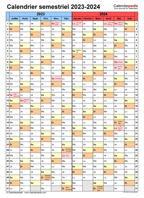 Calendrier 2023
