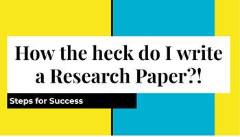 How To Write A Research Paper Ppt By Catherine Suchan Tpt