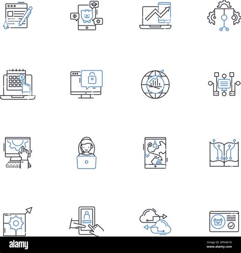 Data Analytics Line Icons Collection Insights Metrics Analytics