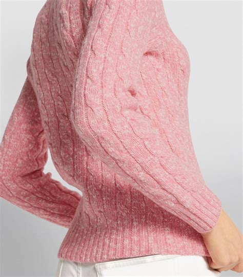 Womens Polo Ralph Lauren Pink Cable Knit Sweater Harrods Uk