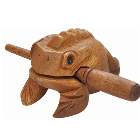 Wood Frog Guiro Rasp Hand carved Lucky Frog Made of Wood,Wooden Frog Percussion Instrument ...