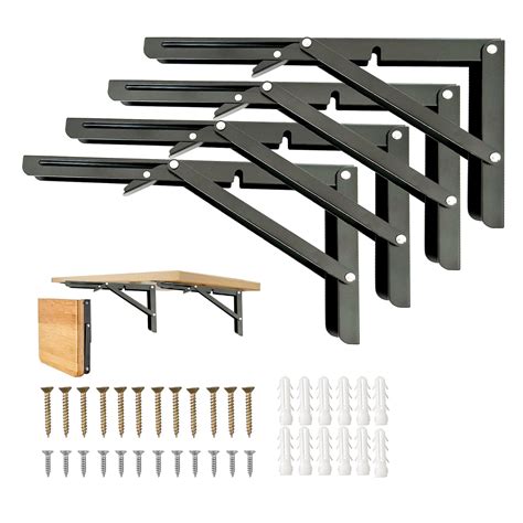 Folding Shelf Brackets 20 Inch 4 Pcs Folding Shelf Hinge Heavy Duty