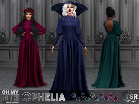 Sifix S Oh My Goth Ophelia Gown Sims 4 Mods Clothes Sims 4 Dresses