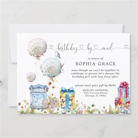 Social Distancing Birthday By Mail Invitation Zazzle