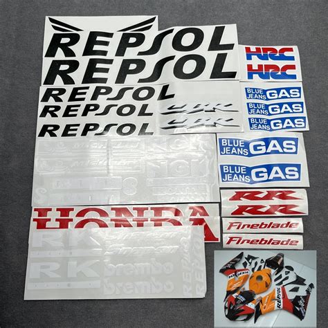 Repsol Da Motocicleta Completa Kit Carenagem Adesivo Decalques Emblemas