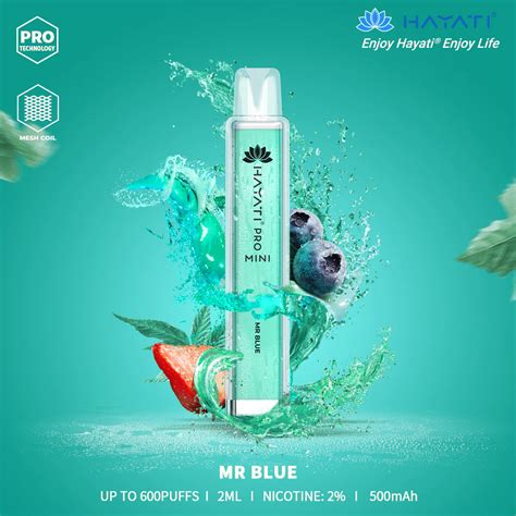 Mr Blue Hayati Pro Mini 600 Puff Disposable Vape Crystal Pro Max