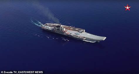 Russia S Only Aircraft Carrier Catches Fire Daily Mail Online