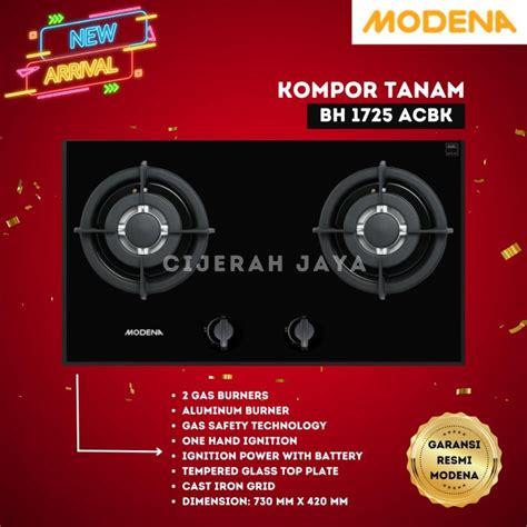 Jual MODENA KOMPOR TANAM GAS LISCIO BH 0725 BUILT IN HOB 70 CM BUILT