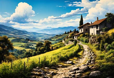 Premium Ai Image A Countryside Scene Of Vineyards In Tuscany