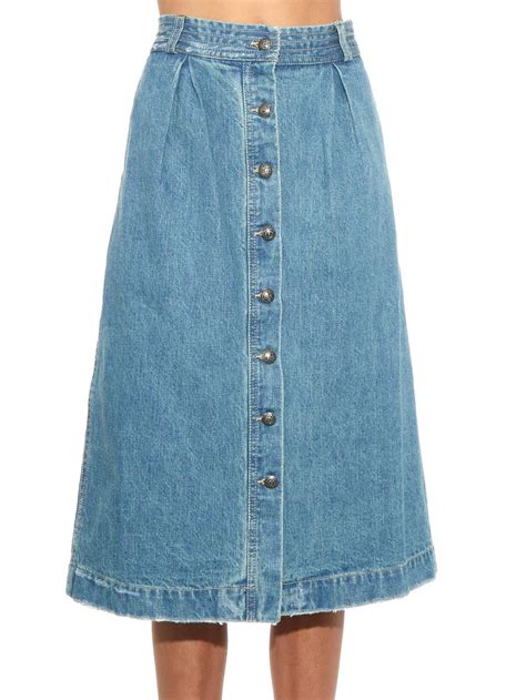 Lyst Sea A Line Denim Skirt In Blue