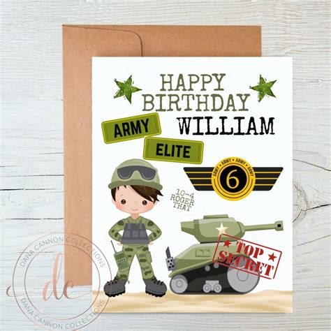 Army Birthday Cards Personalized Happy Birthday Cards Soldiers And