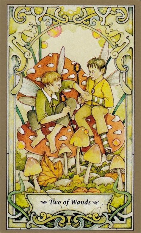 2 Of Wands Card From Mystic Faerie Tarot Deck Tarot Faeries Tarot