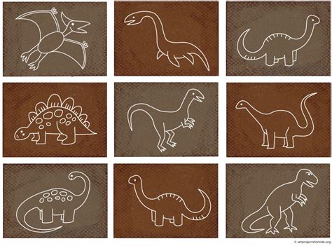 Easy How To Draw Simple Dinosaurs Tutorial And Dinosaur Coloring Page