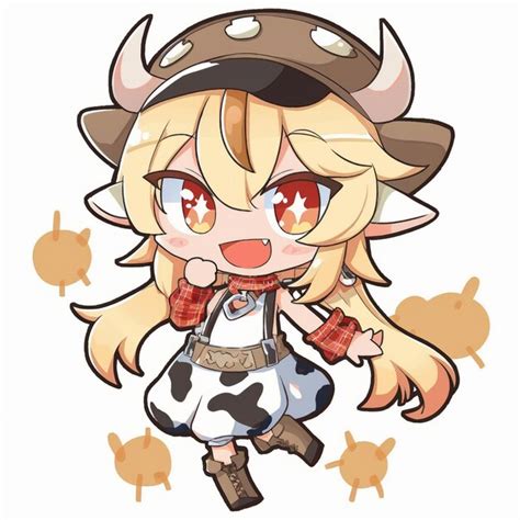 Anime Chica Con Un Sombrero De Vaca Y Un Disfraz De Vaca Generativo Ai