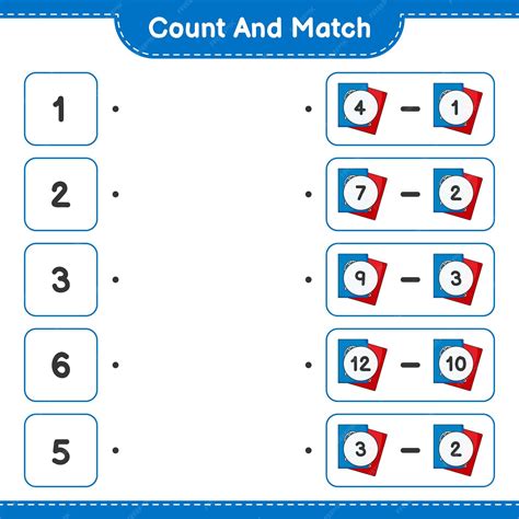 Premium Vector | Count and match, count the number of passport and