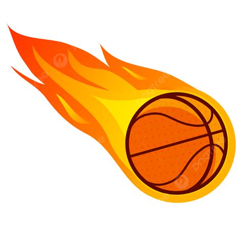 Fire On Basketball Vector Design Basketball With Fire Fire Ball Fast