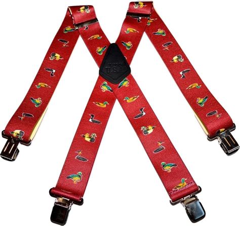 Supplied By Brimarc Mens Work Braces Burgundy Ducks Design 250mm For