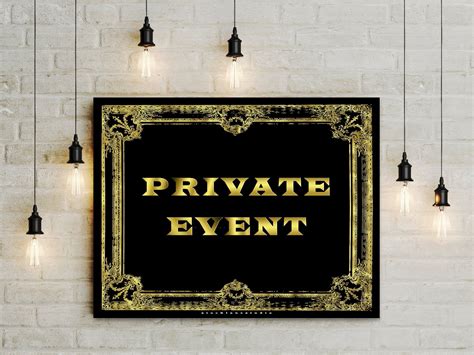 Digital Private Event Sign In Gold And Black Printable Yard Etsy