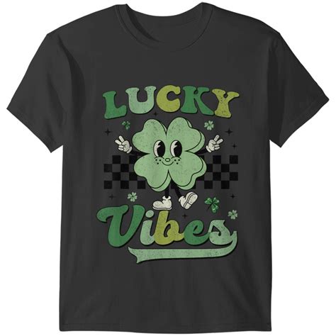 Retro Groovy St Patricks Day Lucky Vibes Shamrock T Shirts Sold By