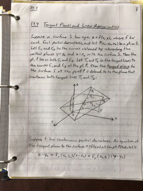 Professor Franks Math Blog Tangent Planes And Linear