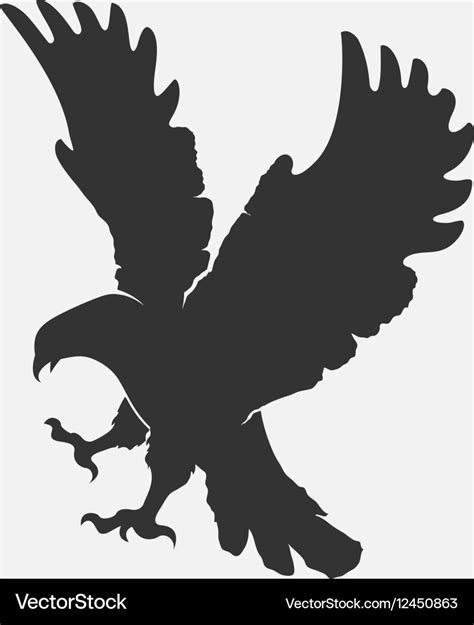 Silhouette flying eagle on a white background Vector Image