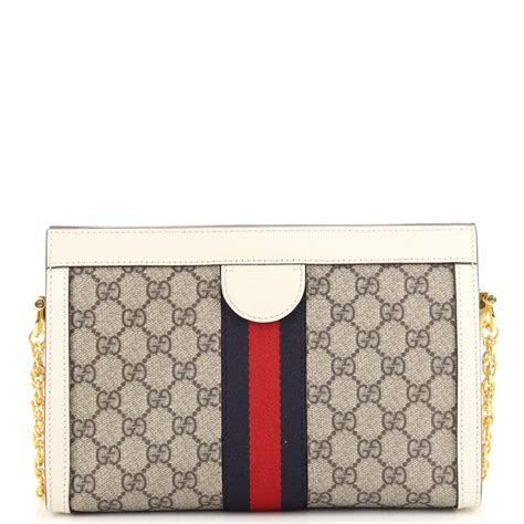 Gucci Ophidia Chain Shoulder Bag Gg Coated Canvas Small For Sale At 1stdibs