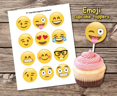 Emoji Complete Edible Cake Toppers With 24 Cupcake Toppers Agrohort