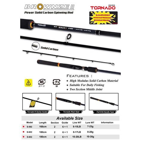 Jual Tornado Joran Pancing Brownze Ii Spinning Carbon Solid Cm Cm