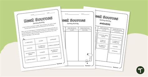 Heat Sources Cut And Paste Worksheet Teach Starter Worksheets Library