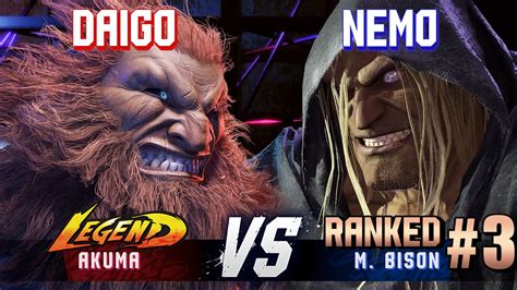 SF6 DAIGO Akuma Vs NEMO 3 Ranked M Bison High Level Gameplay MAGMOE