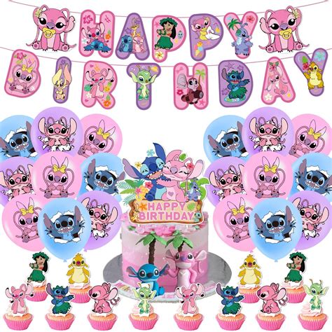 Lilo Stitch Themed Happy Birthday Party Decor Set Cupcake