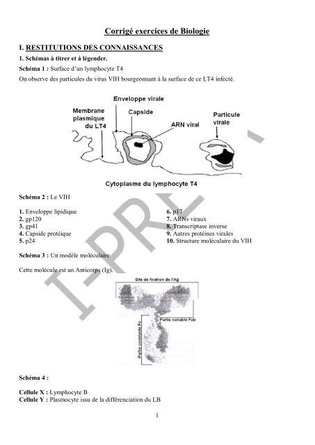 CorrigÃ exercices de Biologie Poly Prepas